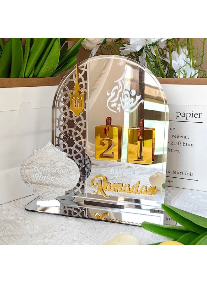 زينة طاولة أكريليك لعد تنازلي لرمضان – تقويم مكتبي إسلامي لرمضان مبارك - Image 2